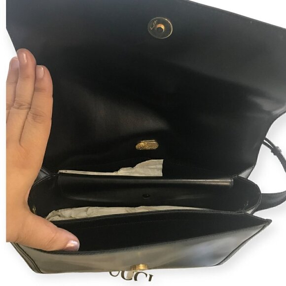 Vintage Gucci Handbag in Black Leather,‎ from 80s - Picture 10 of 16